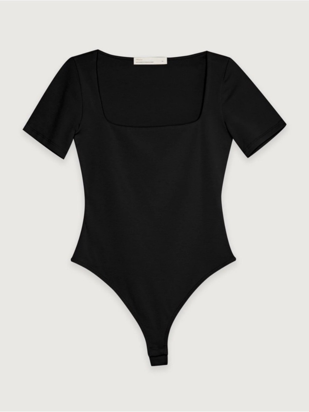 Oak + Fort Oak Refined Black Short Sleeve Bodysuit Capsule Wardrobe Minimalist - Picture 2 of 13